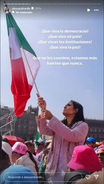 Alessandra Rojo de la Vega en marcha ciudadana / Instagram
