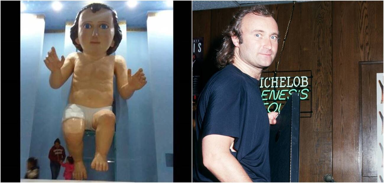 Estatua gigante del Niño Dios es comparada con... Phil Collins