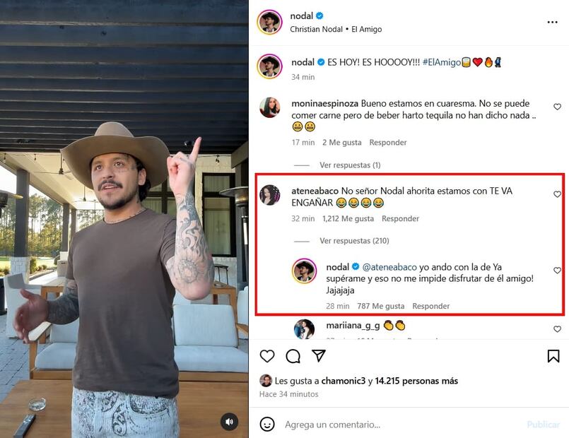 El comentario de Christian Nodal sobre la canción de Cazzu / Foto: Instagram