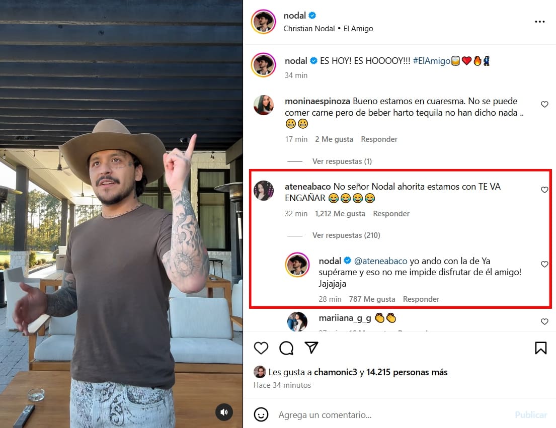 El comentario de Christian Nodal sobre la canción de Cazzu / Foto: Instagram