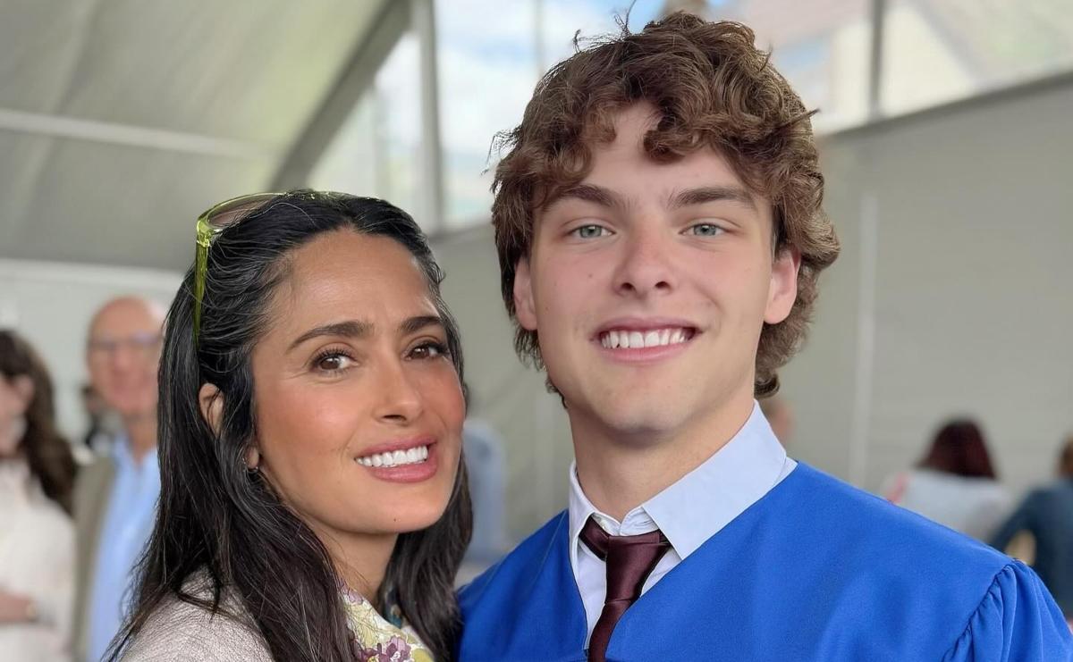 Salma Hayek y Augustin James, hijo de François-Henri Pinault / Foto: Instagram @salmahayek