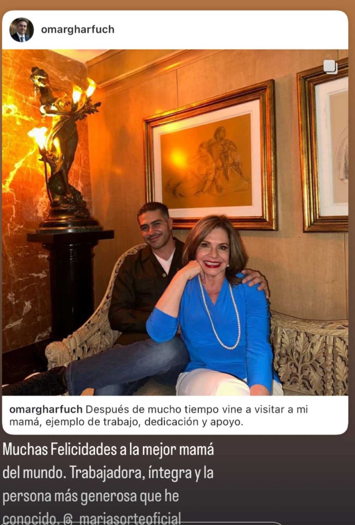 Omar García Harfuch felicitó a su mamá por el Día de las Madres / Foto: Captura