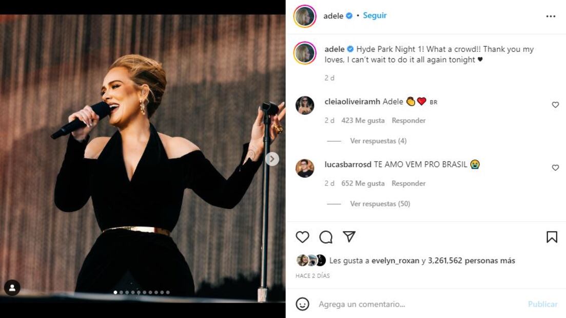 Adele junta a su exesposo y a su novio Rich Paul en concierto