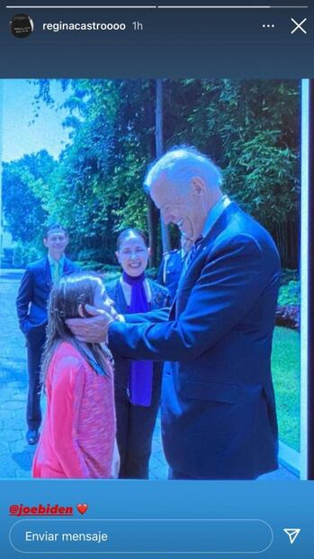 Regina Castro, hija de Angélica Rivera, comparte foto con Joe Biden