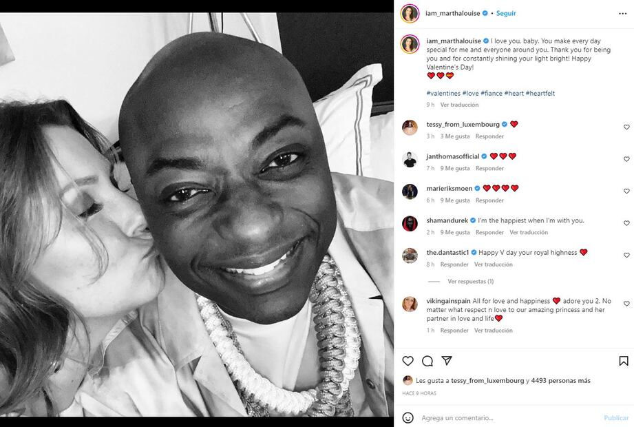 Marta Luisa de Noruega hace frente a los problemas y dedica mensaje a su novio, "te amo, bebé"