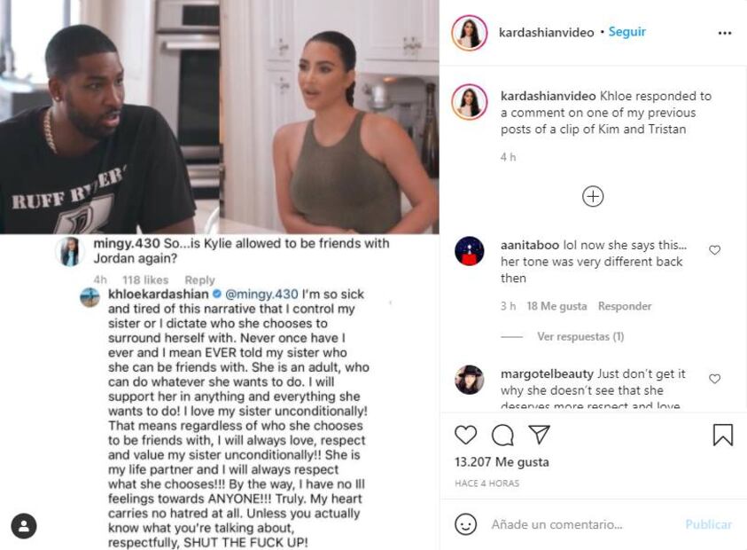 Khloé Kardashian estalla contra fan que le preguntó sobre Kylie Jenner y Jordyn Woods