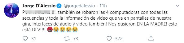 Asaltan con violencia a la banda Matute, de Jorge D'Alessio, y a su equipo de staff