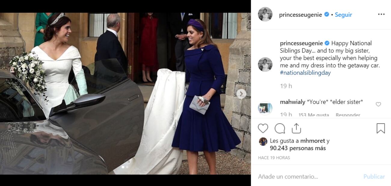 Se burlan de Eugenia de York por un 'dedazo' en publicación de Instagram 