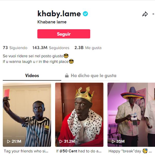 Conoce a Khabane Lame, la estrella que ya superó a Chiara Ferragni y Charli D'Amelio