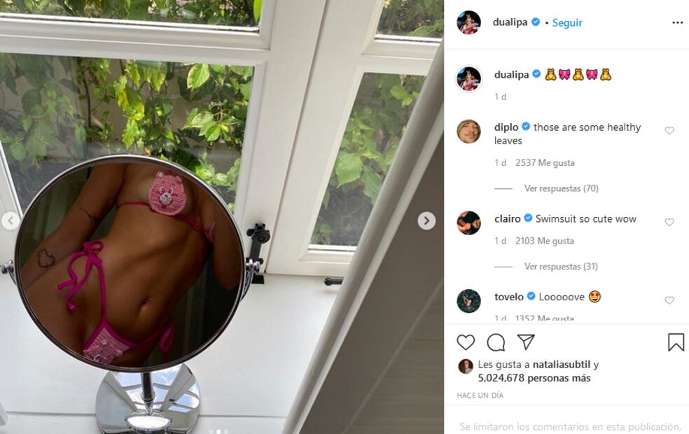 Dua Lipa incendia la web con mini bikini color negro, ¡super trendy!