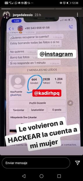 Jorge D'Alessio denuncia que Marichelo Puente, hermana de Anahí, otra vez fue hackeada