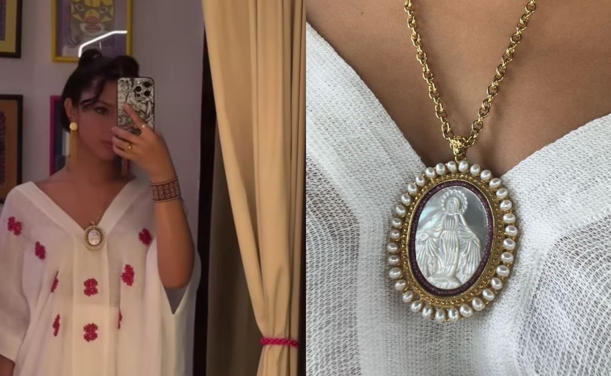 Ángela Aguilar lució una medalla de la Virgen de la Dulce Espera / Fotos: Instagram