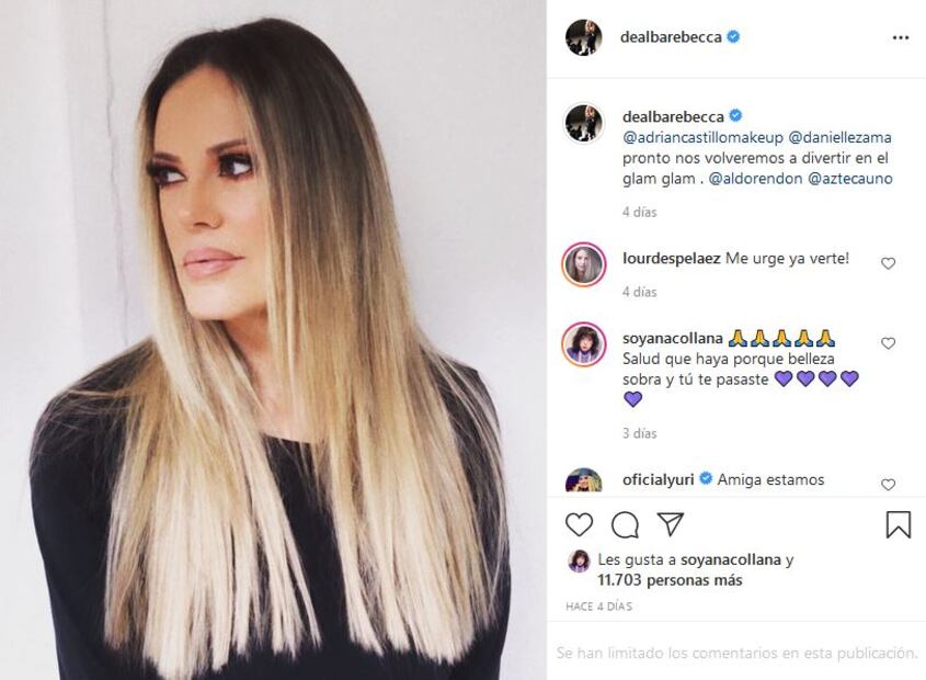 Rebecca de Alba sale del hospital y se recupera en su casa