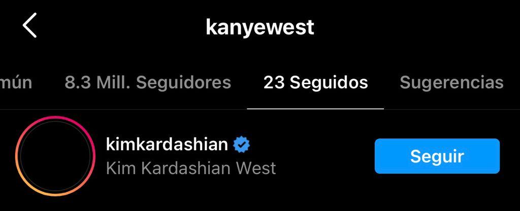 Kanye West vuelve a seguir a Kim Kardashian en Instagram