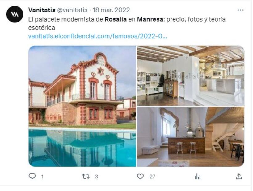 Más detalles de la casa de Rosalía y Rauw Alejandro / Twitter
