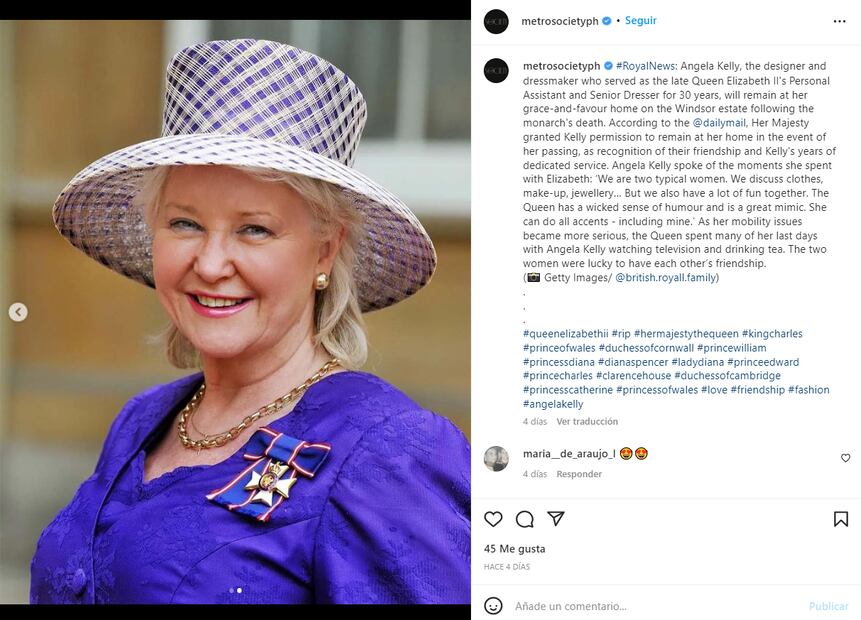 La ausencia de Angela Kelly, confidente de Isabel II, en los actos fúnebres