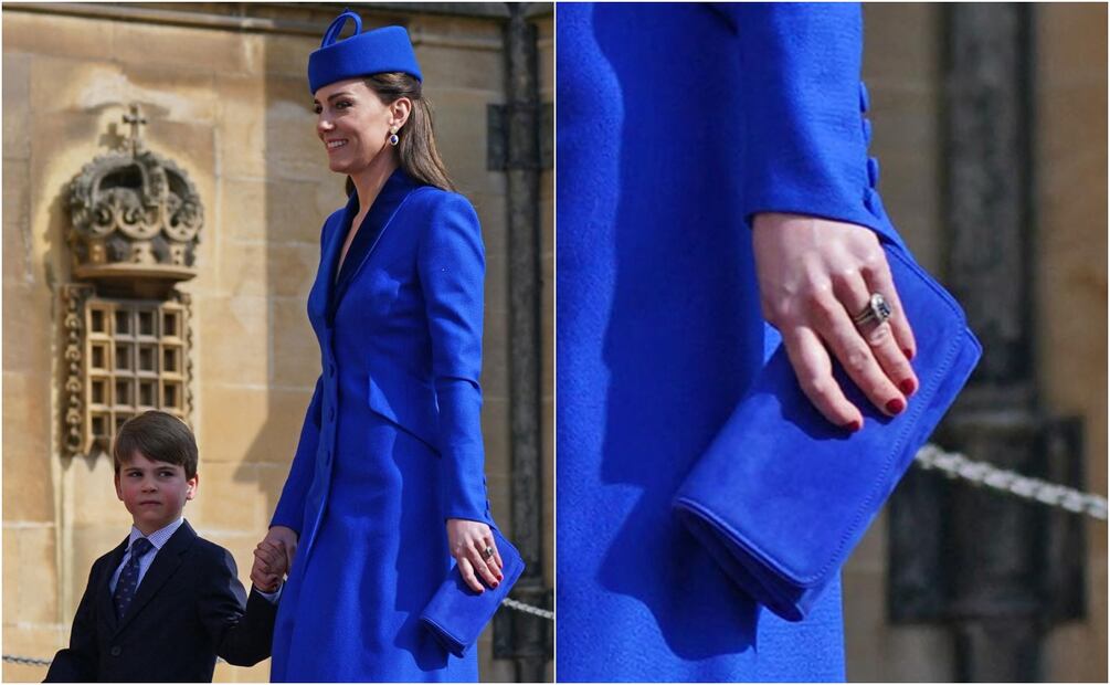 Kate Middleton sorprende con manicure de color rojo en el debut del príncipe Louis en la misa de Pascua