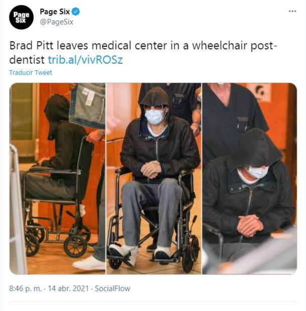 Alerta por la salud de Brad Pitt, lo captan en silla de ruedas