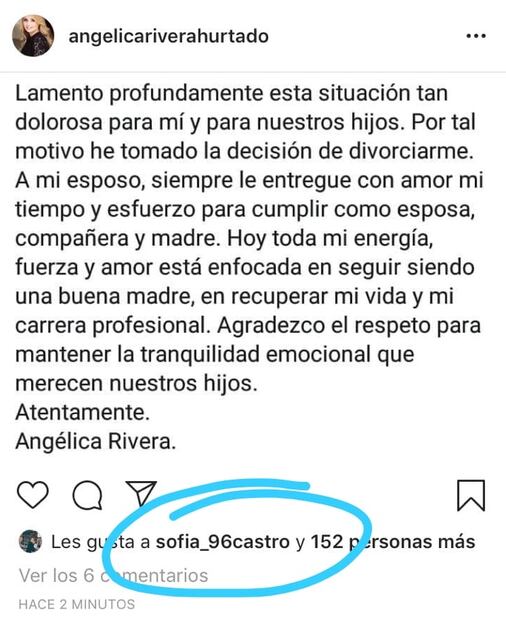 Así demostró su apoyo Sofía Castro a Angélica Rivera 