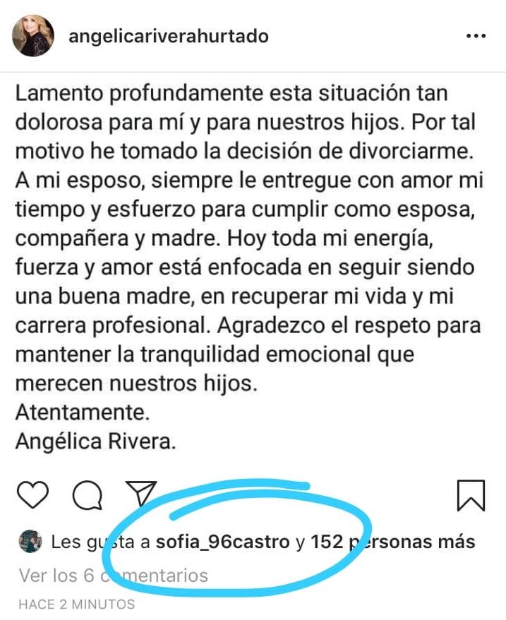 Así demostró su apoyo Sofía Castro a Angélica Rivera 