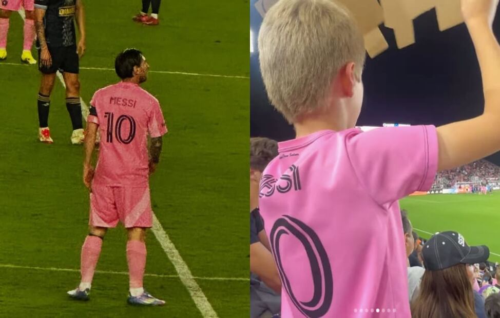 El hijo de Sandra Echeverría y Leonardo de Lozanne viendo a Messi / Foto: Especial