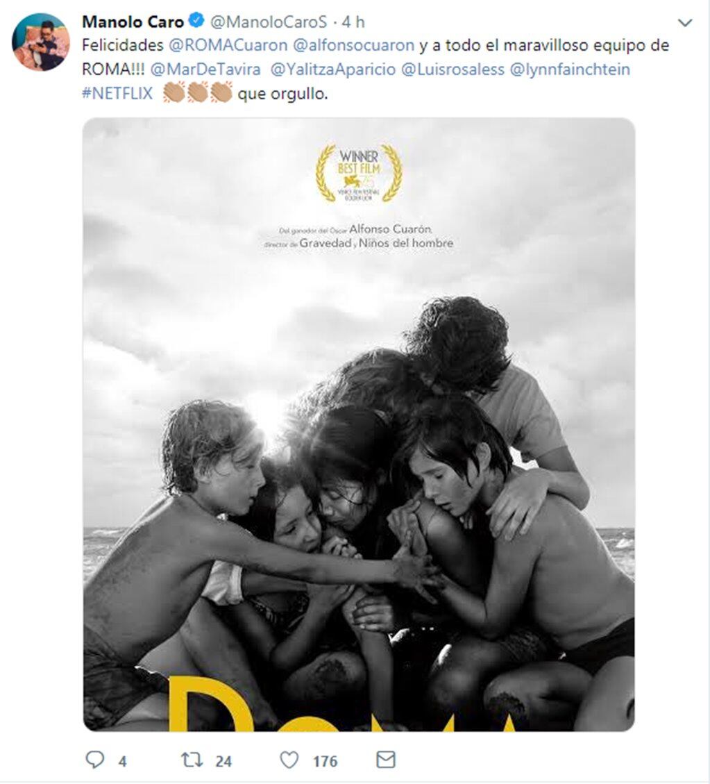 Amigos felicitan a Alfonso Cuarón por la nominación de Roma a los premios Oscar