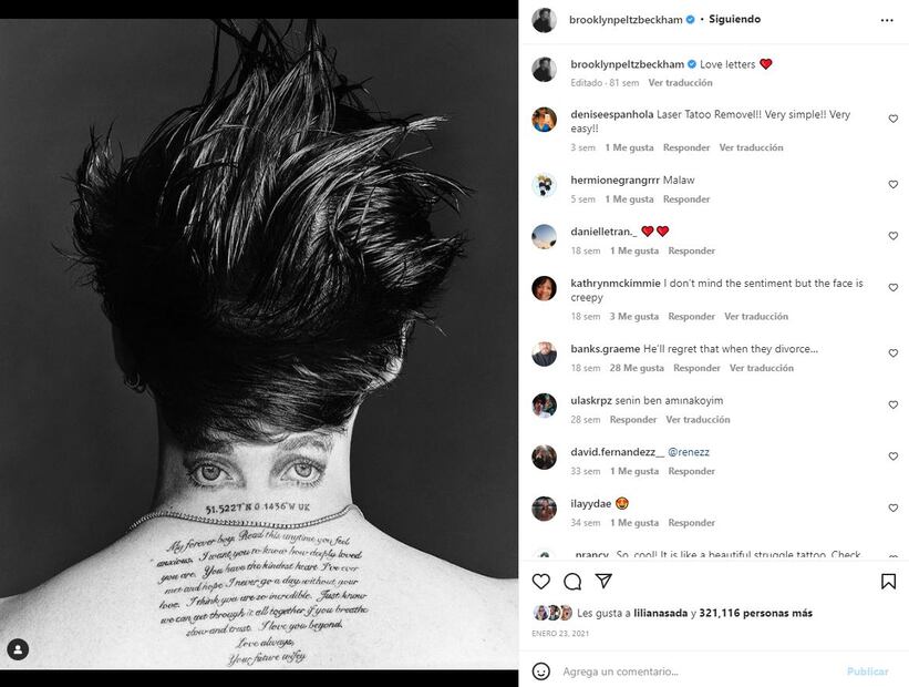 De los 100 tatuajes de Brooklyn Beckham, 70 están dedicados a Nicola Peltz