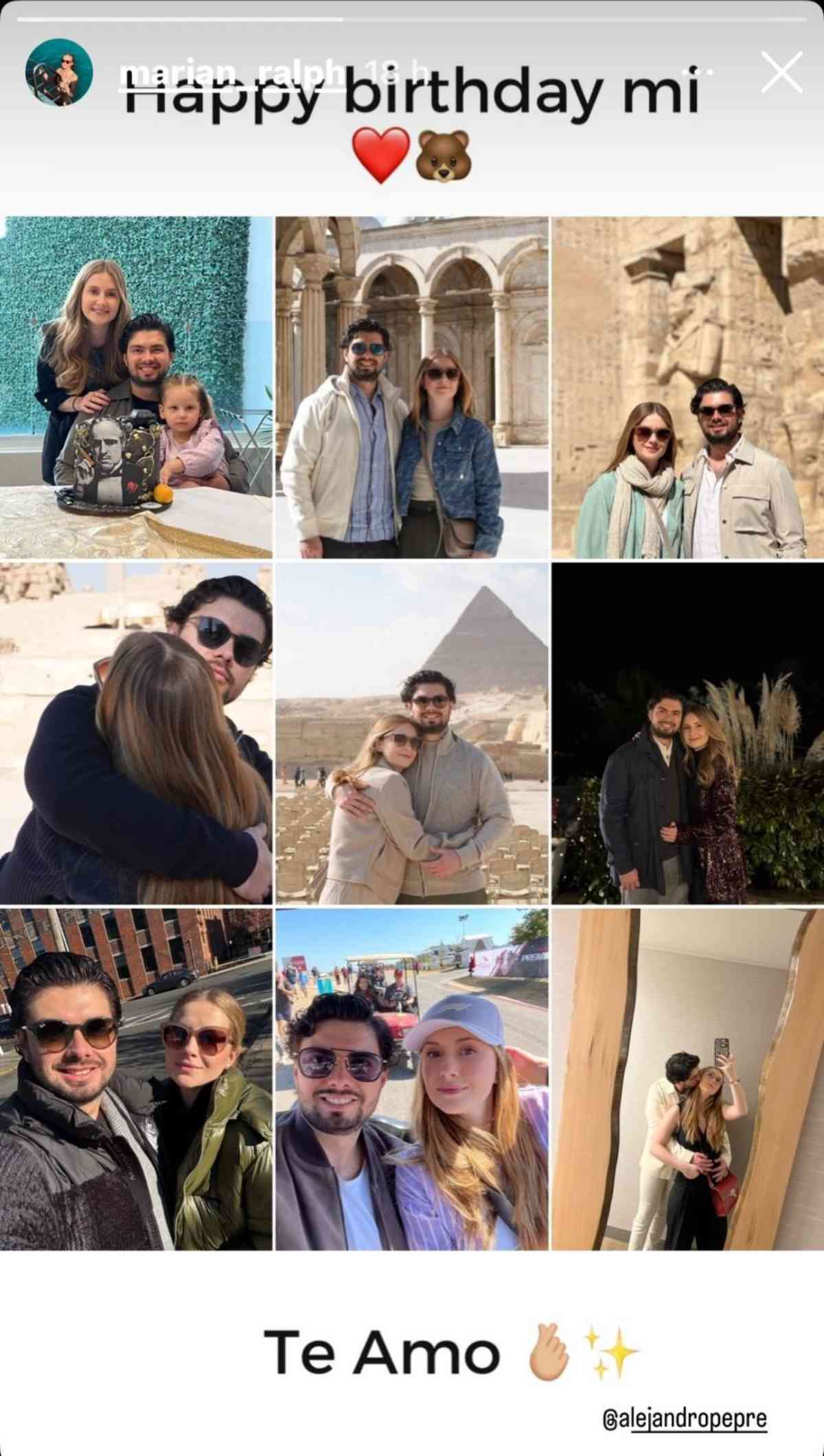 Marian Ralph felicitó a su novio, Alejandro Peña / Foto: Instagram