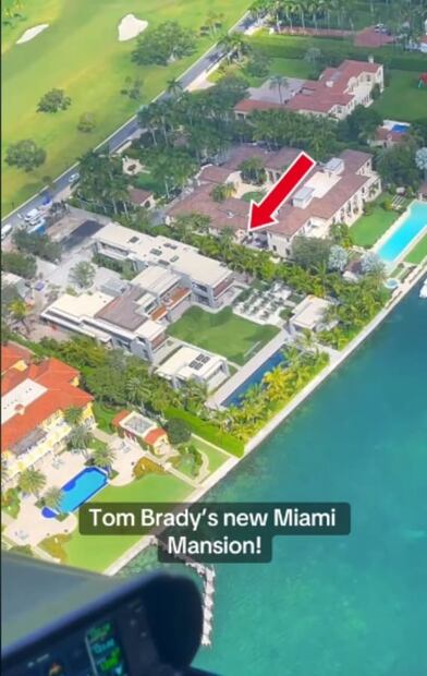 La mansión de Tom Brady en Miami / TikTok: @southbeachhelicopters