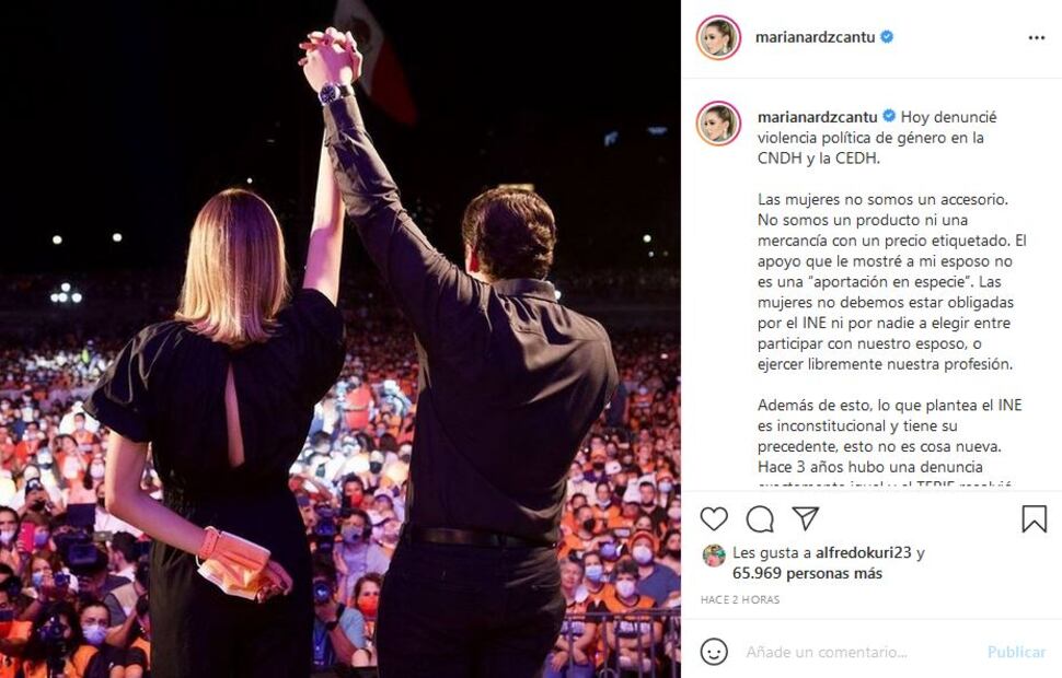 Alessandra Rojo de la Vega se une al tema de Mariana Rodríguez y el INE