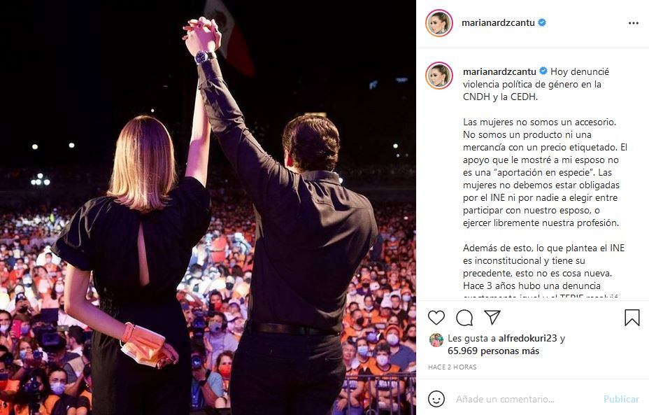 Alessandra Rojo de la Vega se une al tema de Mariana Rodríguez y el INE