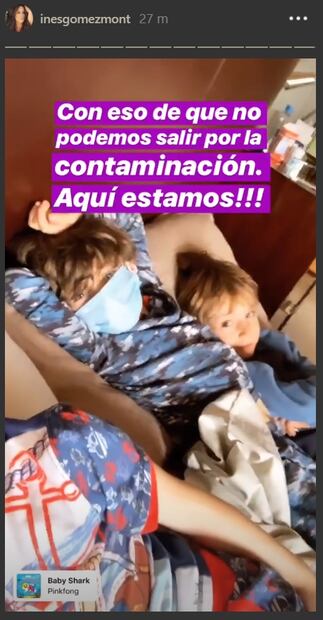 Así pasan los días de contingencia ambiental Inés Gómez Mont y sus hijos 
