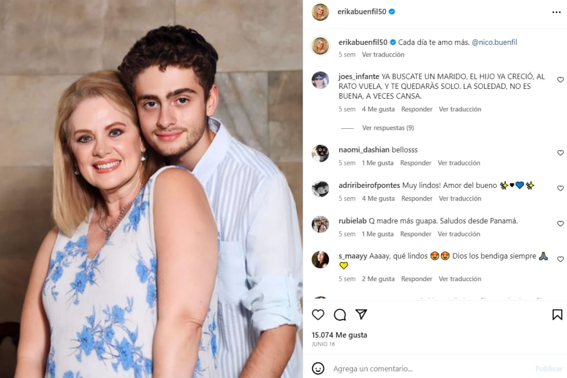 Érika Buenfil y su hijo Nicolás / Instagram: @erikabuenfil50