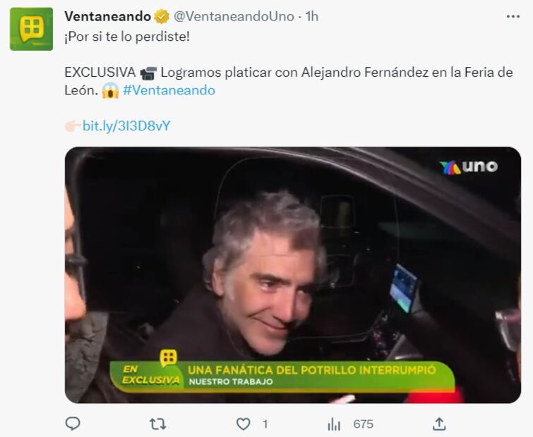 Entrevista confirma el estado de ebriedad de Alejandro Fernández durante concierto