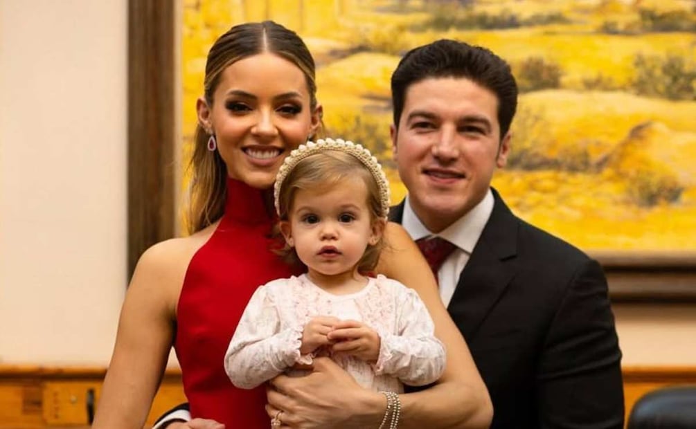 Mariana Rodríguez, Samuel García y su hija Mariel / Foto: Instagram