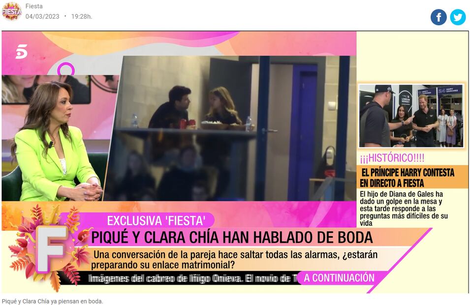 Clara Chía y Gerard Piqué ya tienen planes de boda, "Quieren algo íntimo"
