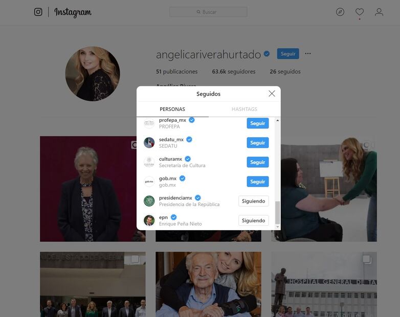 Peña Nieto no sigue a Angélica Rivera en Instagram, ¿pero a quién sí?