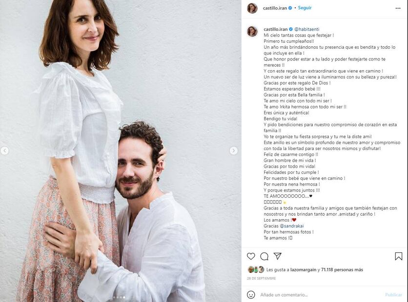 Orgullosa, Irán Castillo muestra su pancita de embarazo: "el bebé creciendo"
