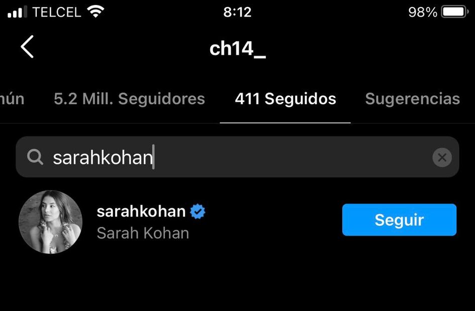 Sarah Kohan da unfollow a “Chicharito” en Instagram