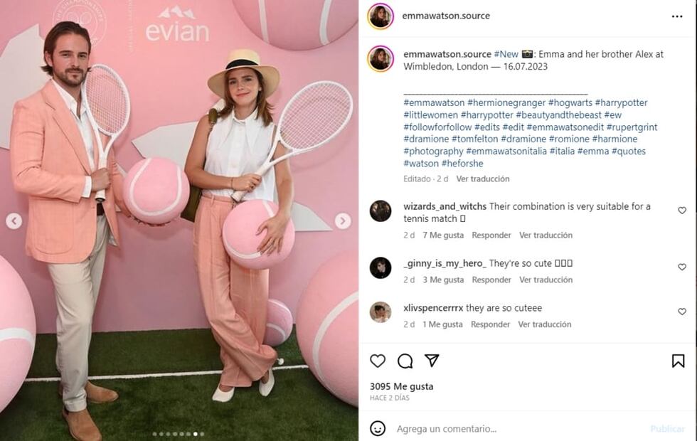 El look de Emma Watson en Wimbledon / Instagram