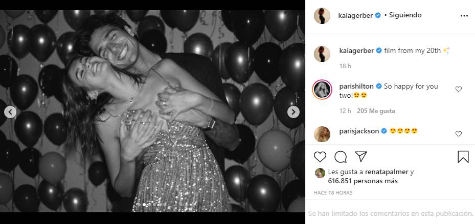 Kaia Gerber, hija de Cindy Crawford, celebra su cumpleaños con un elegante vestido transparente