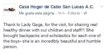  ¡Lady Gaga le canta a niños sin hogar en México!