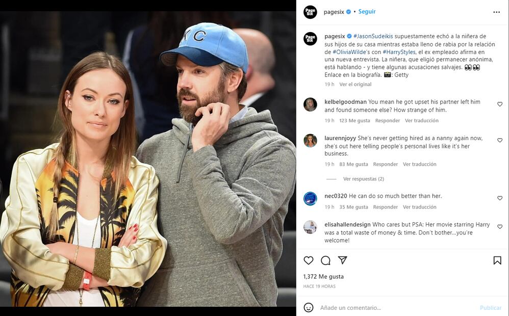 Olivia Wilde y Jason Sudeikis demandan a su niñera por acusaciones "falsas"