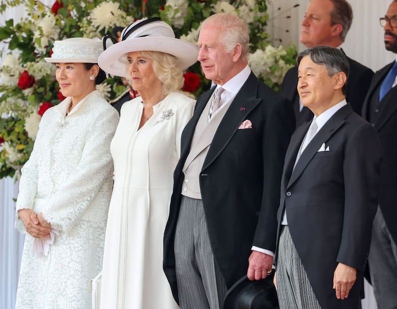 La emperatriz Masako, la reina Camila, el rey Carlos y Naruhito de Japón / Foto: AFP
