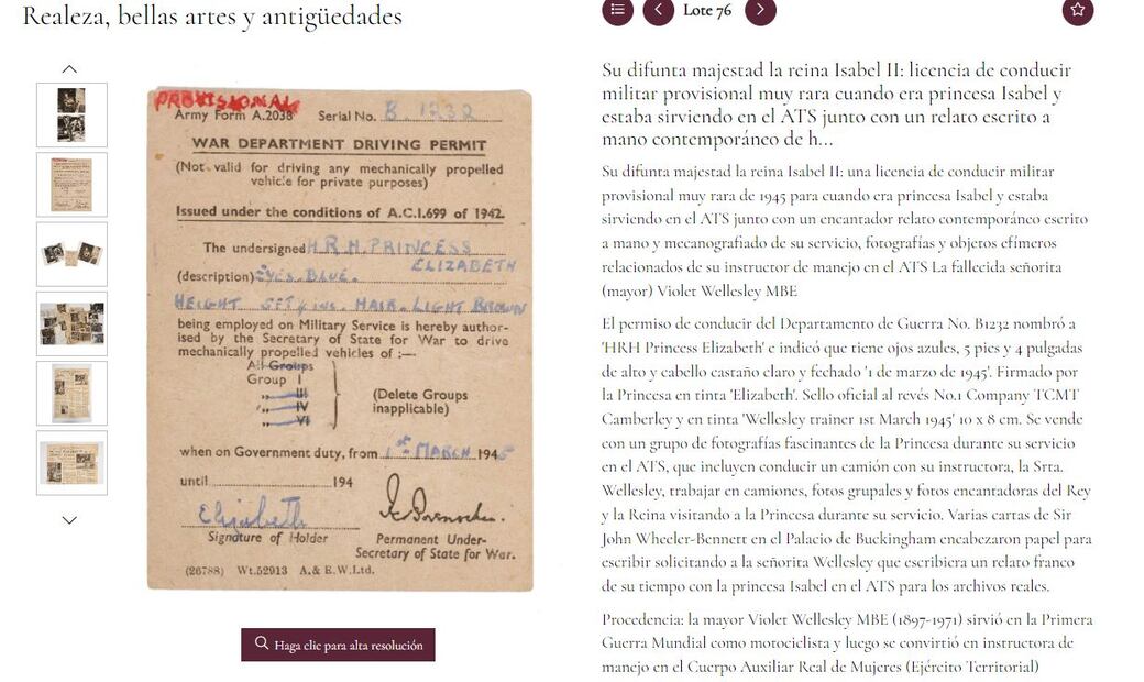 Subastan ropa interior que perteneció a la reina Isabel II