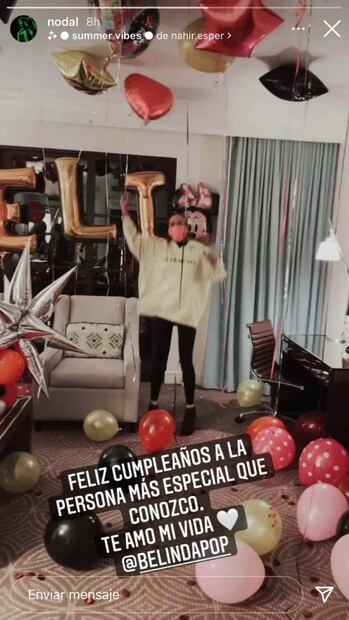 La linda sorpresa que Christian Nodal le dio a Belinda