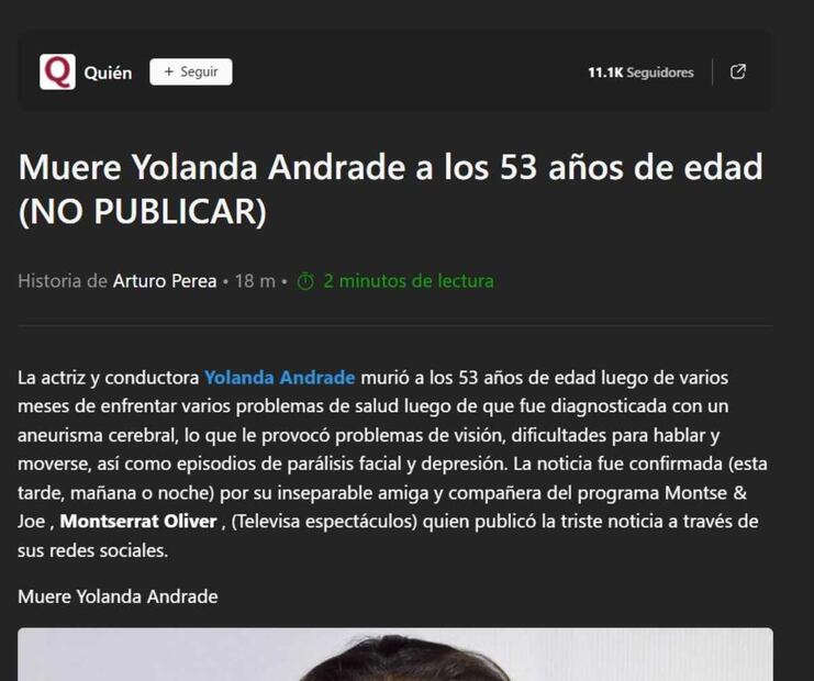 La noticia falsa circuló a través de redes sociales / Foto: X