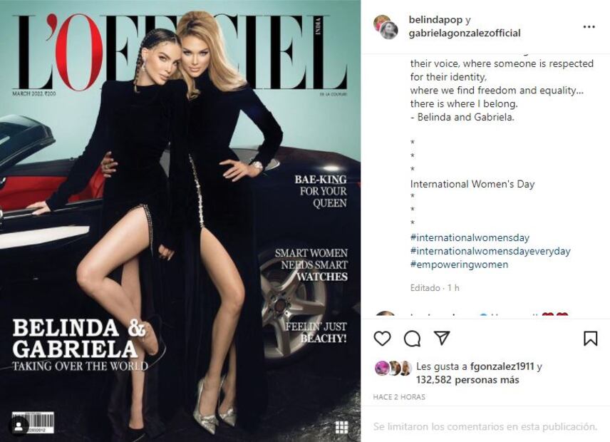 Belinda es portada de la revista L’Officiel India en Día Internacional de la Mujer