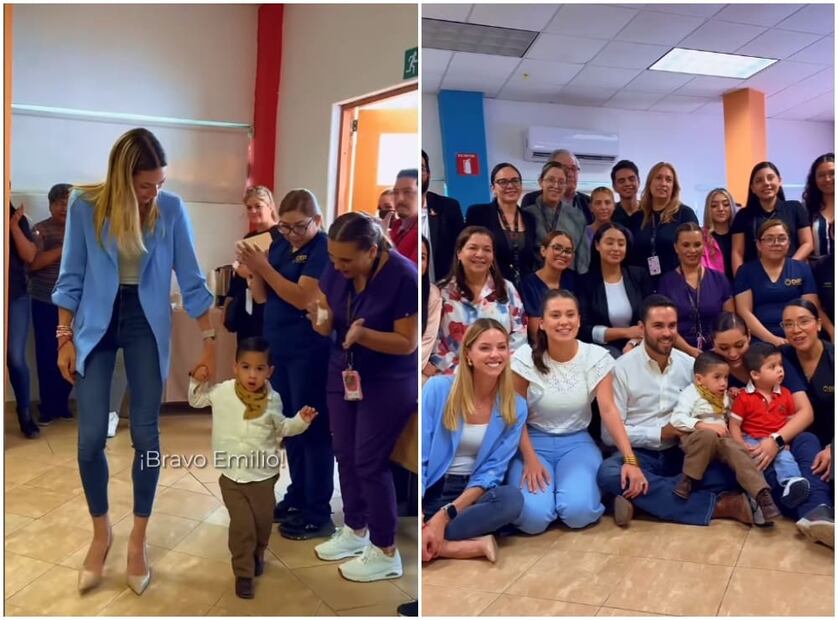 Mariana Rodríguez y Emilio, niño de Capullos / Instagram
