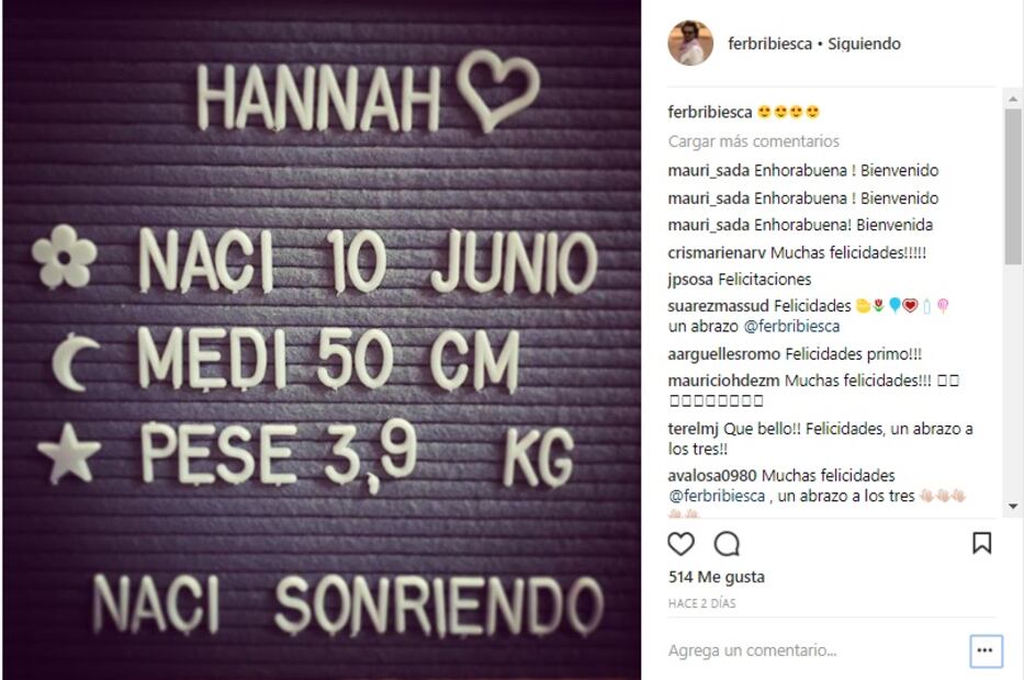 Ya nació la primogénita de Fernando Bribiesca y nieta de Marta Sahagún